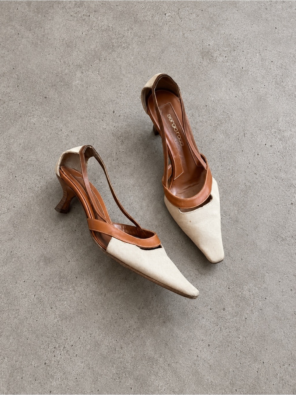Sergio Rossi 90s Pointed-Toe Slingback Heels